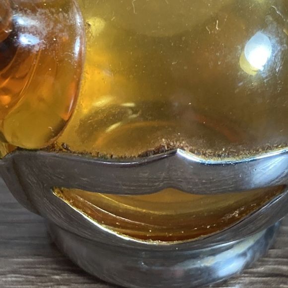 Salt & Pepper Shakers VTG Amber Glass & Chrome Metal Farber Bros Set - Picture 11 of 14